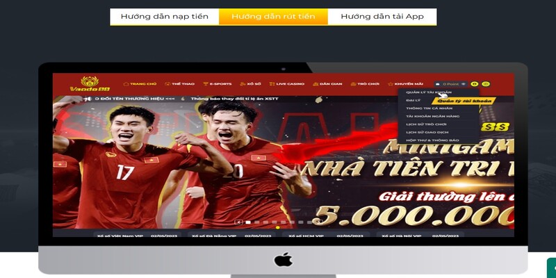 Các bước rút tiền Vando88